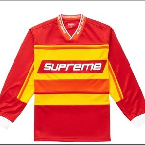 Unworn red  supreme warm up jersey